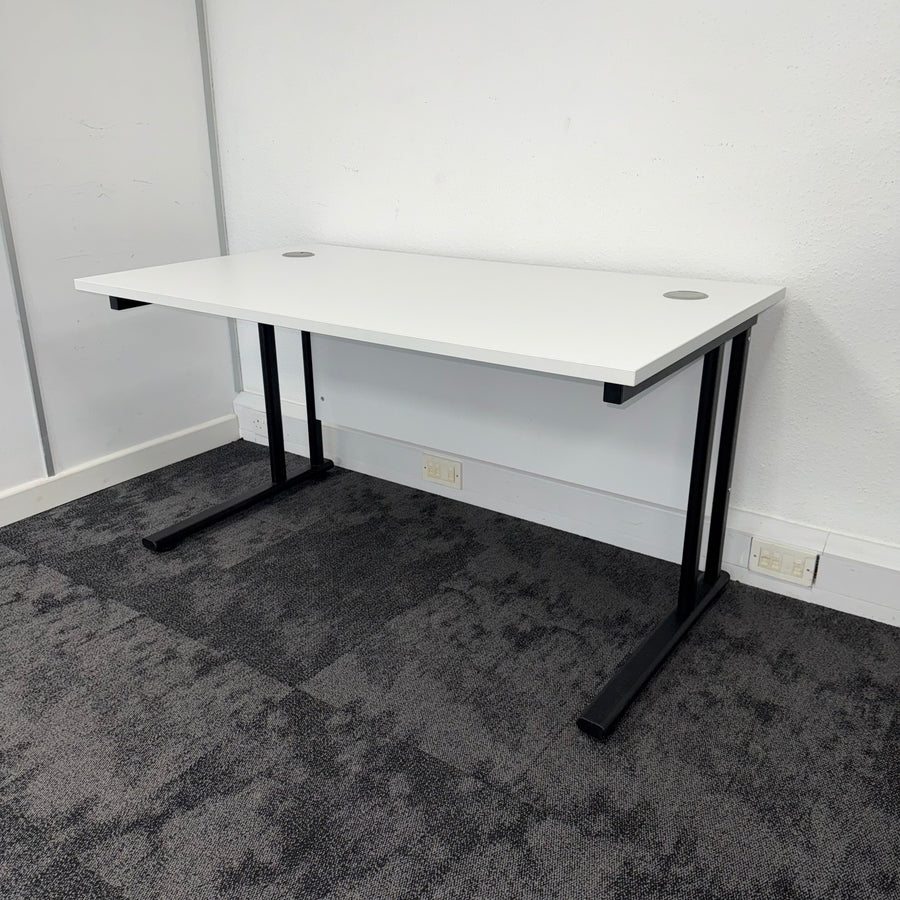 Used Cantilever Single Desk with Modesty Panel