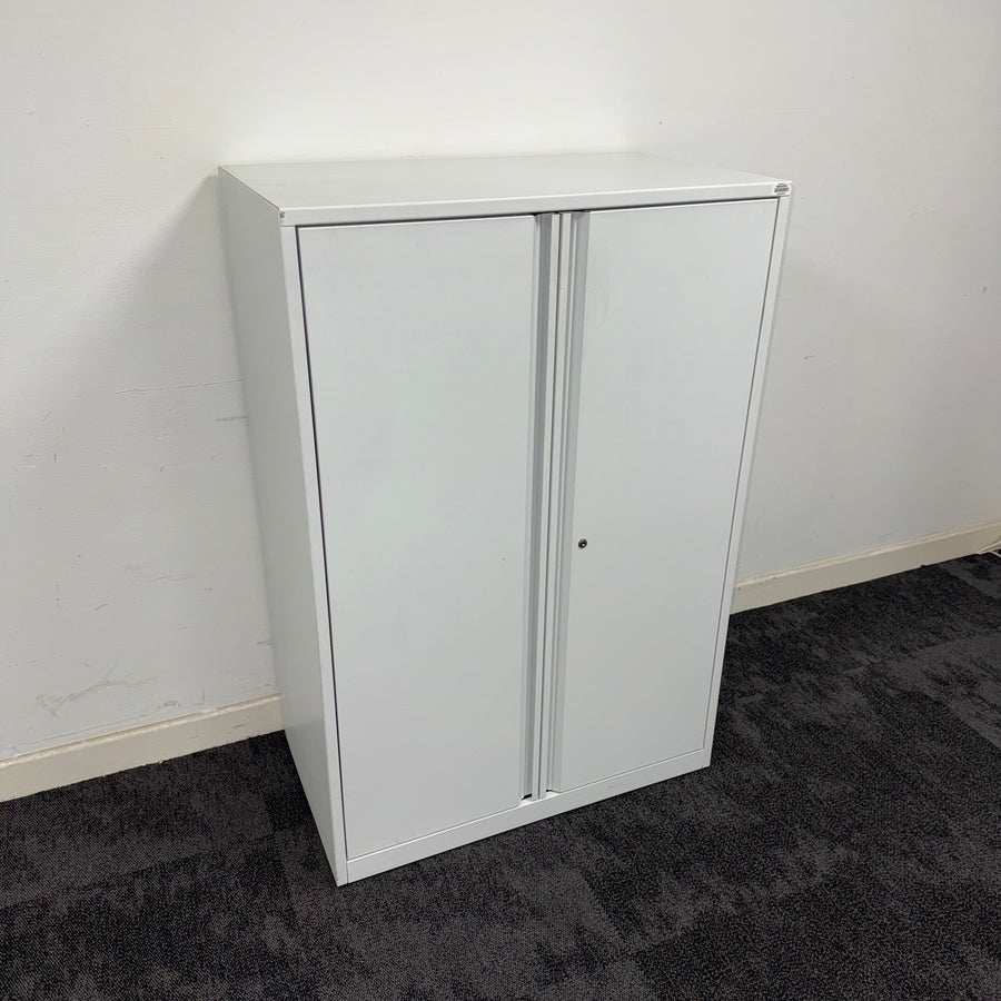 Used White Steel Cupboard with Lock and Key