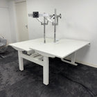Used Senator Chemistry Electric Bench Desk with Humanscale Dual Monitor Arms