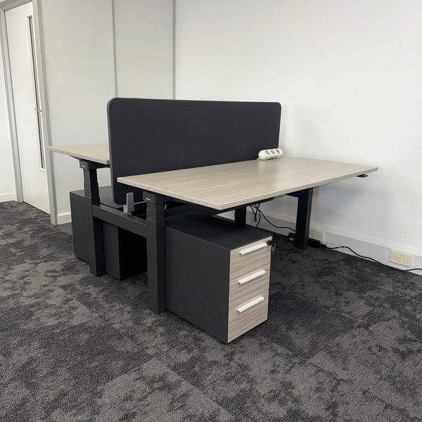 Used Steelcase Migration Electric Sit Stand Bench Bundle