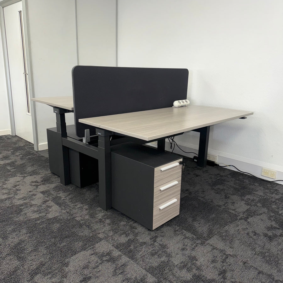 Used Steelcase Migration Electric Sit Stand Bench Bundle