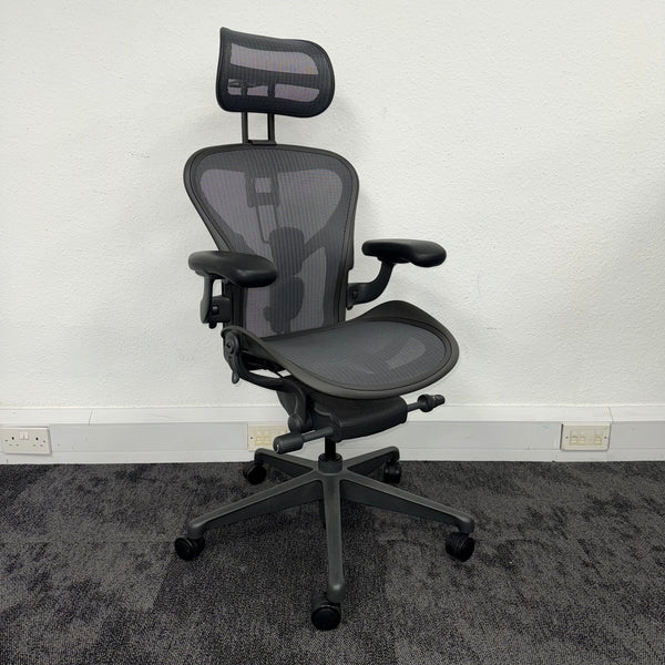 Used Herman Miller Aeron Remastered Full Spec with Adjustable Atlas Headrest