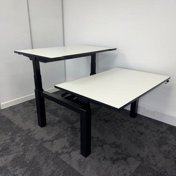 Used Fumac Double Electric Back to Back Height Adjustable Bench Desk