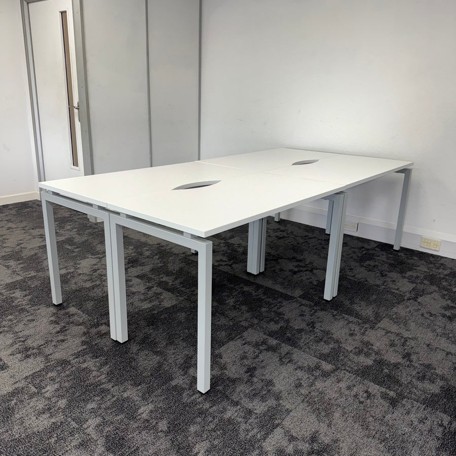 New Cancelled Order White Single Bench Desk 1200x600