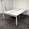 Used White Bench Desk with Cable Management - 1200x800