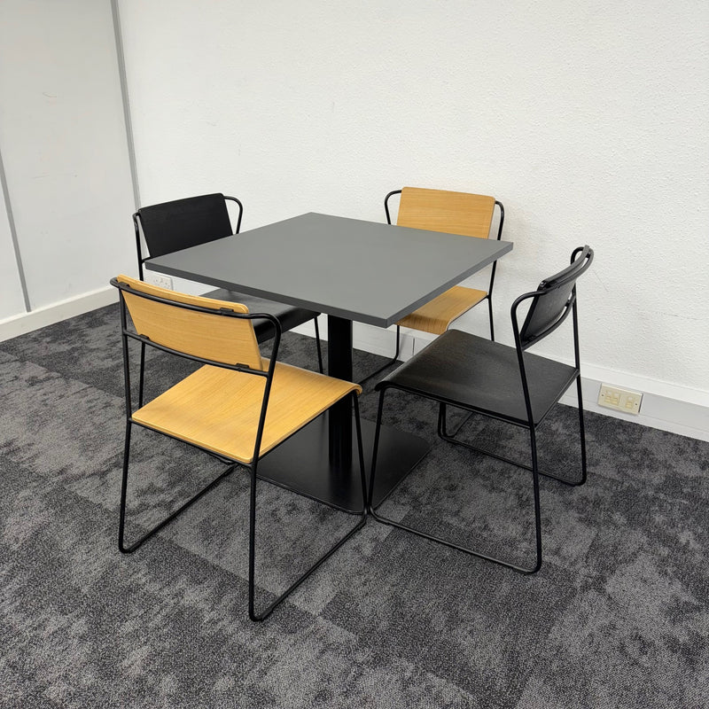 Used Canteen / Breakout Set with 4 Wooden Chairs