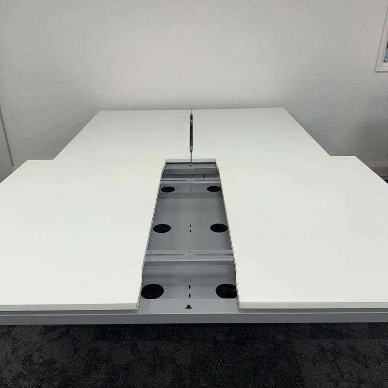 Used White Sliding Top Bench Desk 1400mm - Special Deal