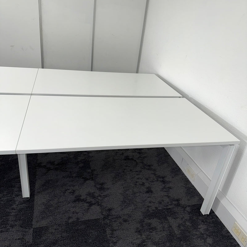 Used Herman Miller Bank of 6 White Bench Desk - Special Price