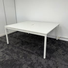 Used White Meeting Table with Central Porthole