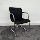 Used Rim Branded Black Fabric Meeting Chairs
