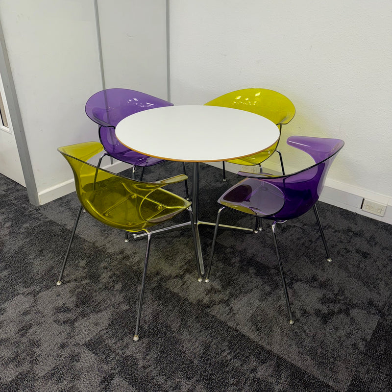 Used Canteen Set with Round Table and 4 Chairs