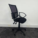Used Black Mesh Task Chair with Fixed Arms