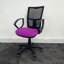 Used Purple Mesh Task Chair with Fixed Arms