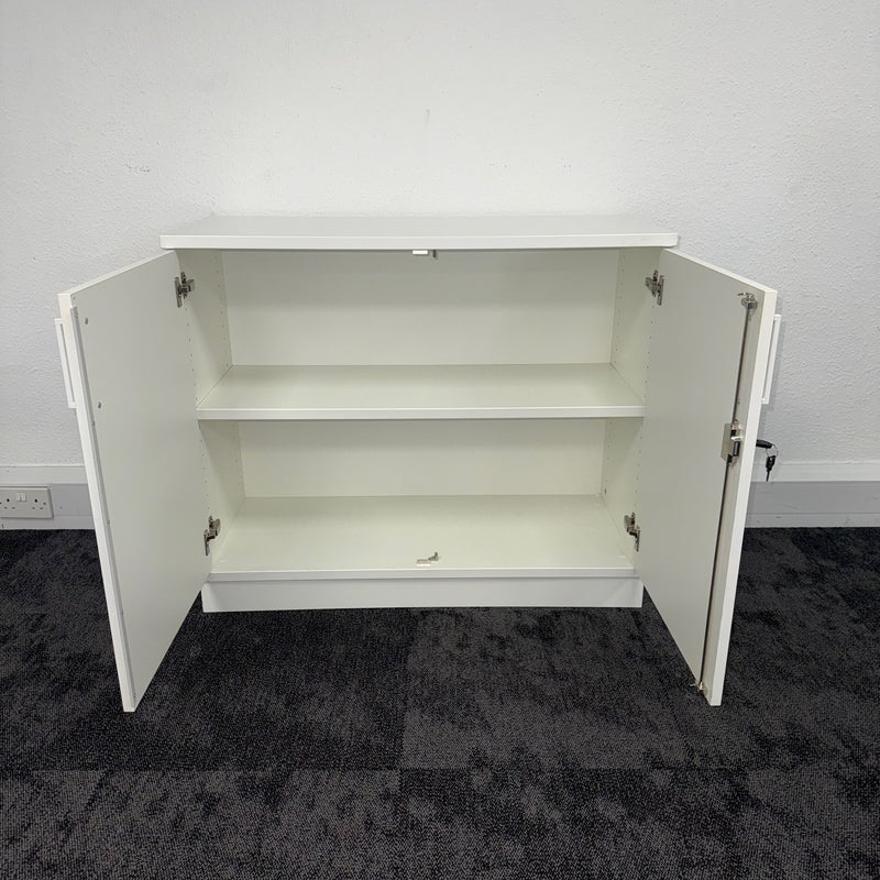 Used White Storage Cupboard with Key
