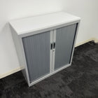 Used Steel Tambour Storage Unit with White Top