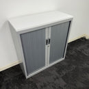 Used Steel Tambour Storage Unit with White Top