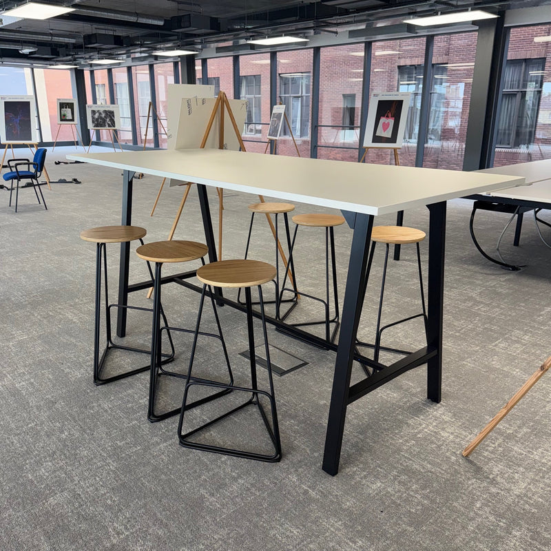 Used M.A.D Branded High Table Set with 6 Stools
