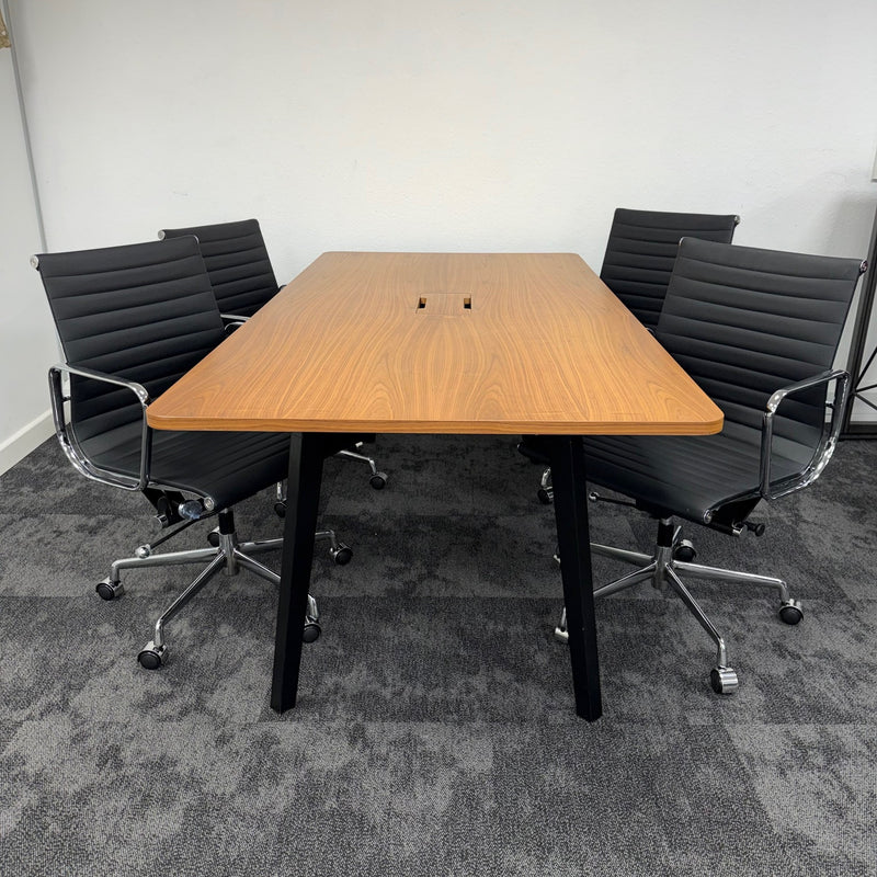 Used Executive Walnut Meeting Table with 4 Eames Style Chairs