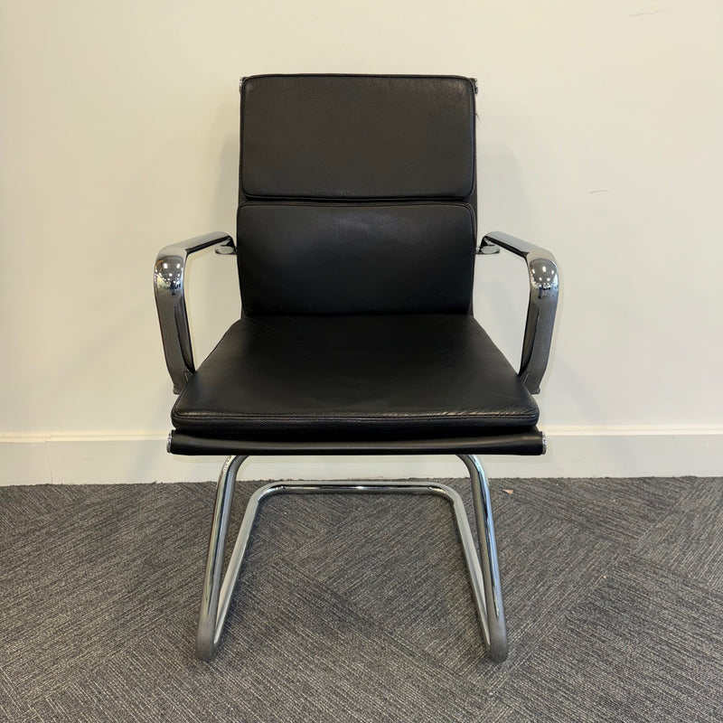 Used Leather Cantilever Meeting Chair