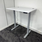 Used Dual Motor White Electric Height Adjustable Desk