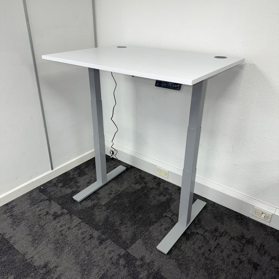 Used Dual Motor White Electric Height Adjustable Desk