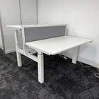 Used Double Electric Desk with Cable Try and Screen