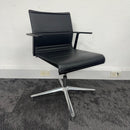 Used ICF Stick Black Leather Swivel Meeting Chair
