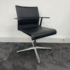 Used ICF Stick Black Leather Swivel Meeting Chair