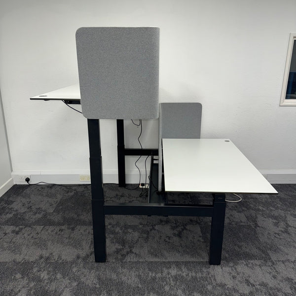 Used Ahrend Balance Double Electric Desk with Screens and Cable Management