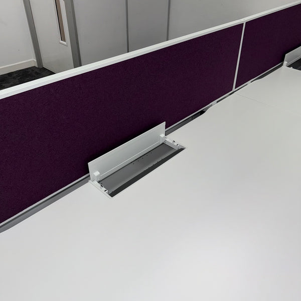 Used Herman Miller White Bench Desk with Screen and Cable Tray