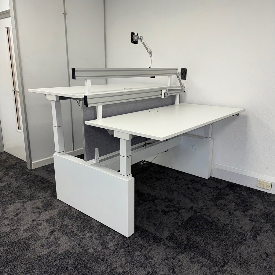 Used Assmann Canvaro Height Adjustable Bench Desk Bundle