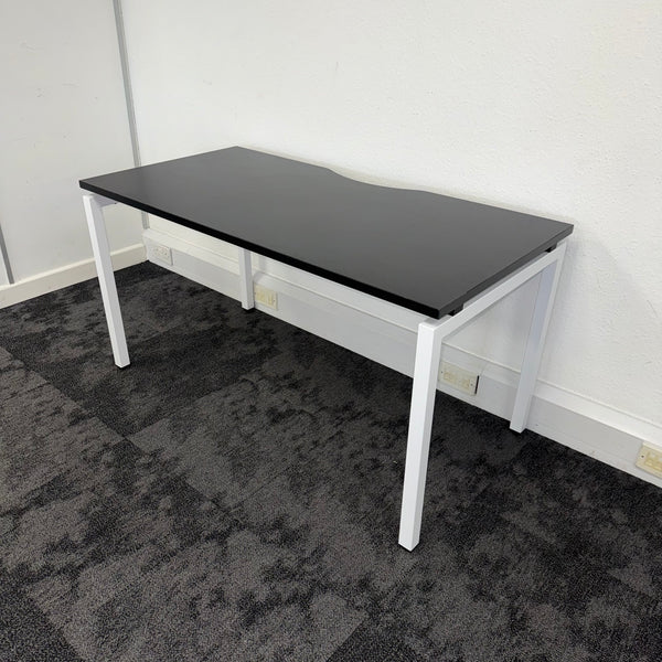 New Black Single Bench Desk - 1400x700