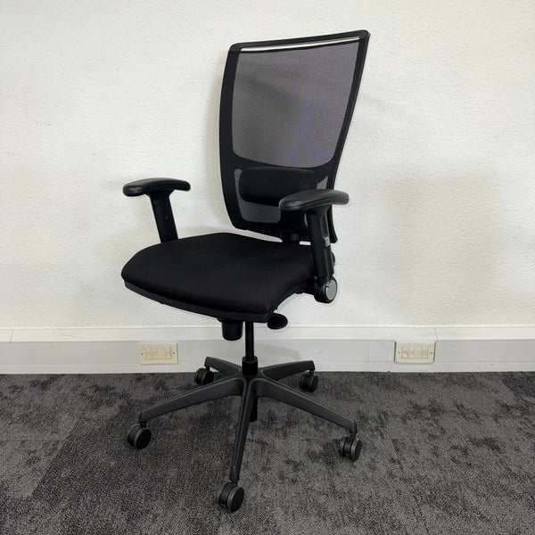 Used Fully Adjustable Mesh Task Chair - Reupholstered in New Fabric