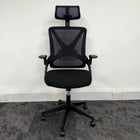 New Capitan Office Chair with Mesh Back Lumbar and Folding Arms Black