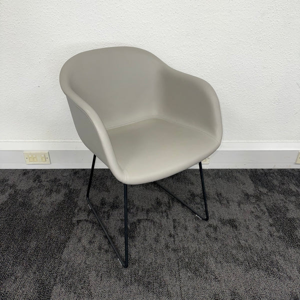 Used Muuto Leather Tub Chair Meeting Set with Table