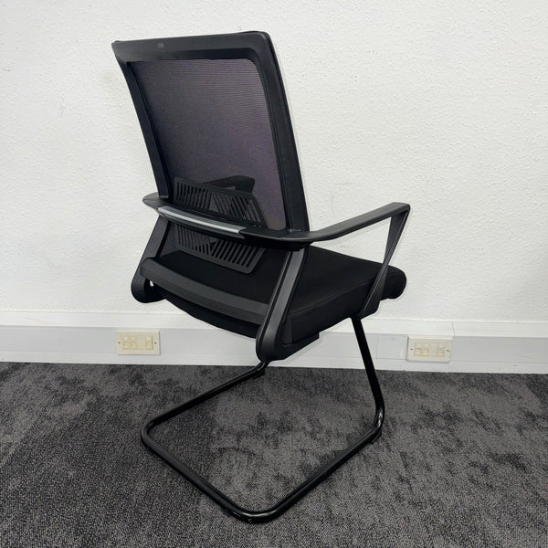 Used Black Mesh Meeting Chair with Lumbar
