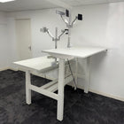 Used Senator Chemistry Electric Bench Desk with Humanscale Dual Monitor Arms