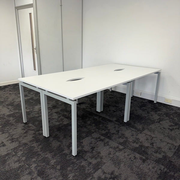 New Cancelled Order White Single Bench Desk 1200x600