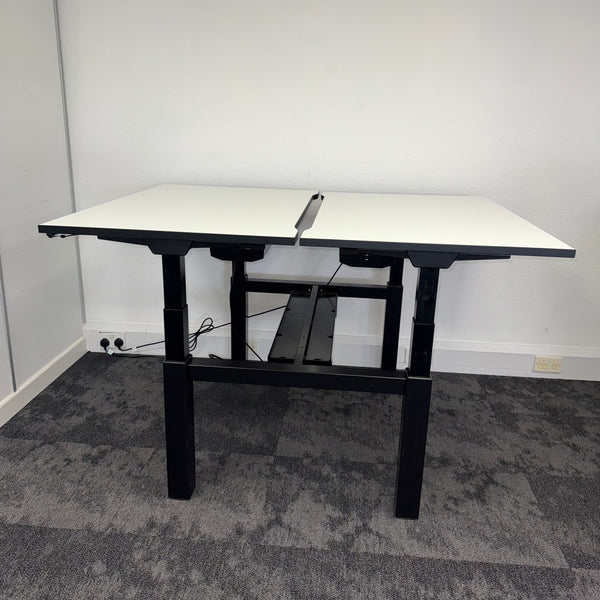Used Fumac Double Electric Back to Back Height Adjustable Bench Desk