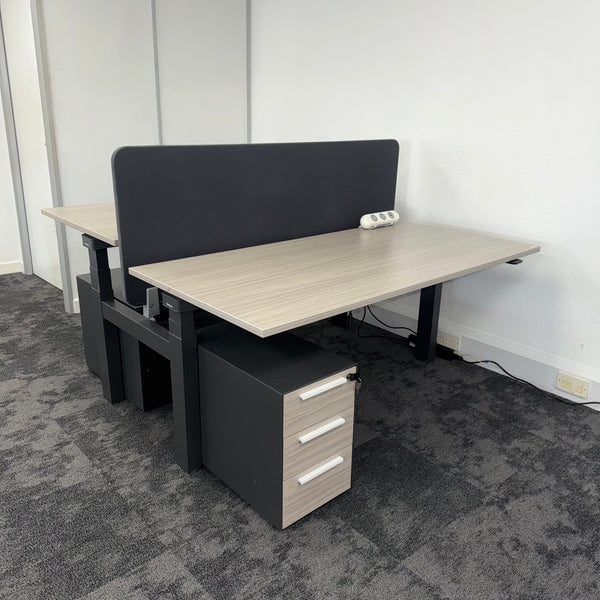 Used Steelcase Migration Electric Sit Stand Bench Bundle