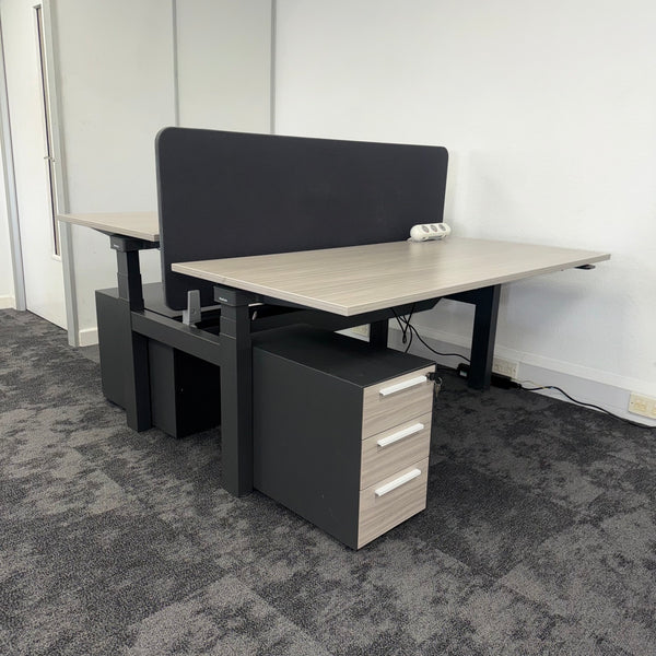 Used Steelcase Migration Electric Sit Stand Bench Bundle