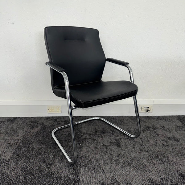 Used Froma 5 Black Leather Meeting Table