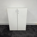 Used White Wooden Cupboard with 2 Shelves