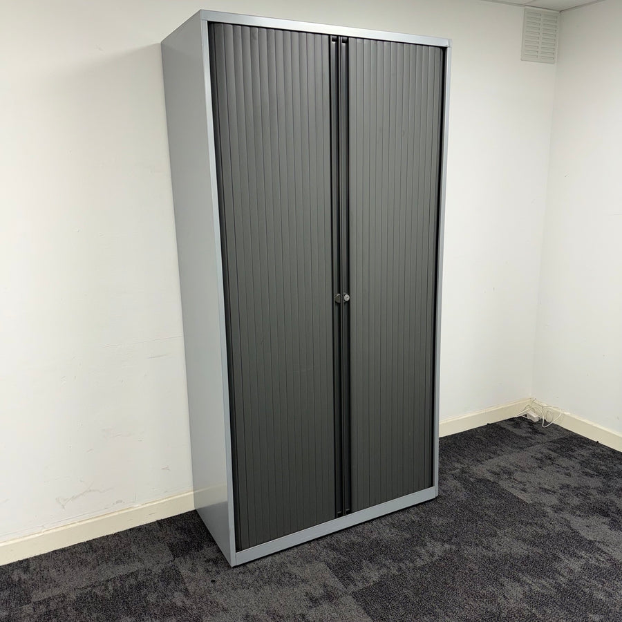 Used Tall Tambour Storage Cupboard with Key