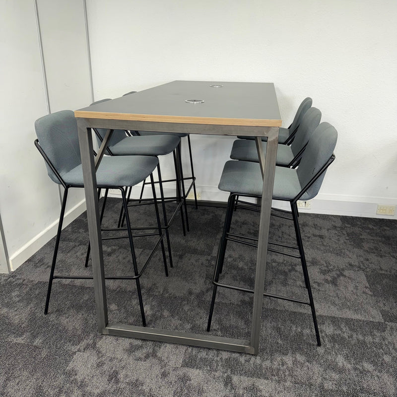 Used Rawside High Table with Power and Stools Bundle