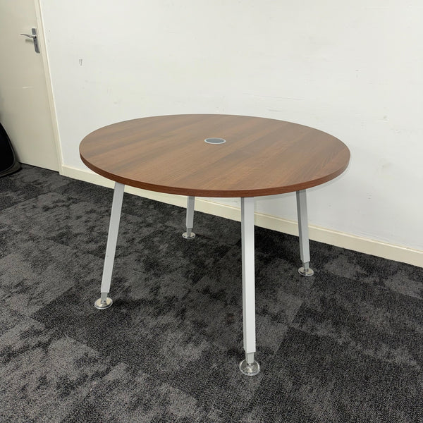 Used Senator Round Walnut Meeting Table