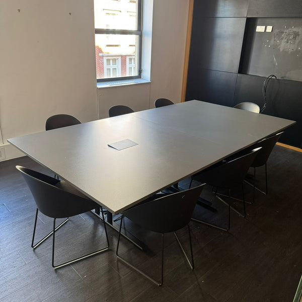 Used Large Meeting Table with 8 Arper Cila Chairs