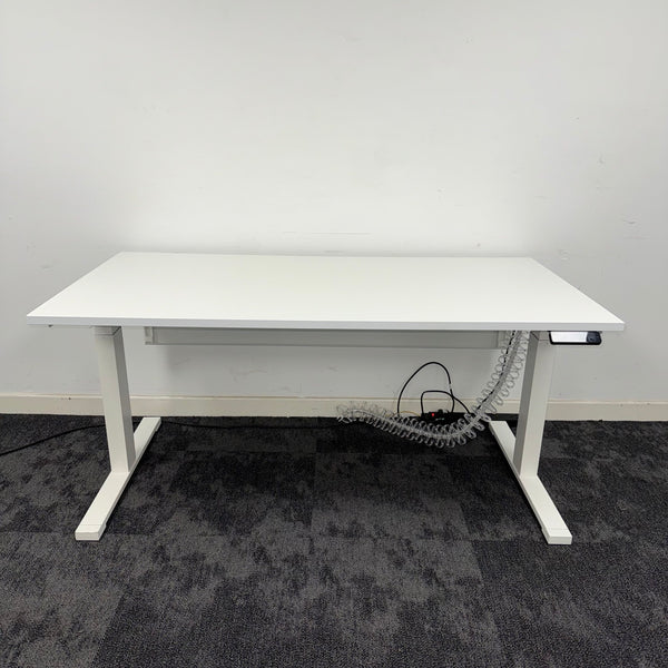 Used Steelcase Migration Height Adjustable Desk with Cable Tray and Modesty Panel