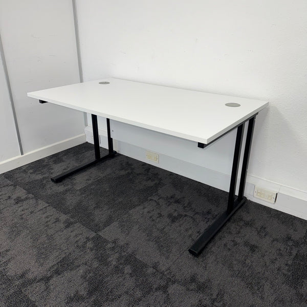 Used Cantilever Single Desk with Modesty Panel