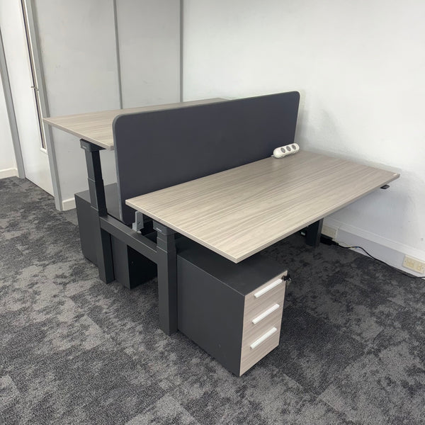 Used Steelcase Migration Electric Sit Stand Bench Bundle